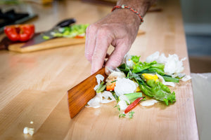 Wood bench scraper from flat saute spatula - Earlywood
